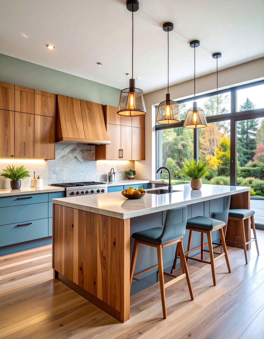 Open Concept Kitchen with Horizontal Wood Cabinetry - 25 Prairie-style Interior Design Ideas