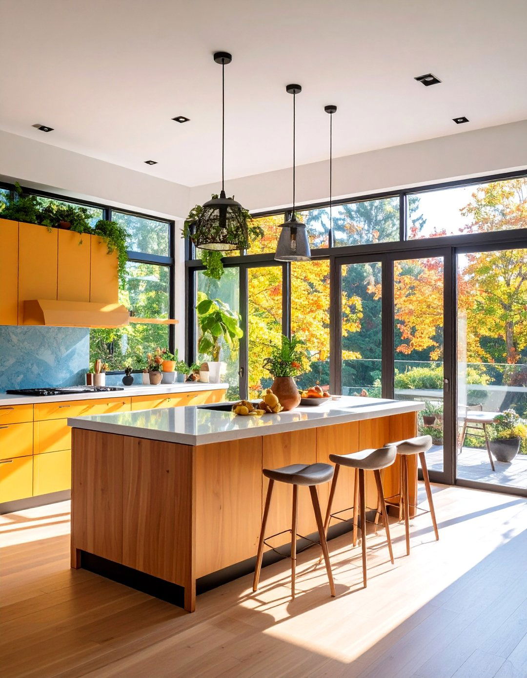 Open Concept Kitchen with Indoor Outdoor Connection - 25 Natural Kitchen Design Ideas