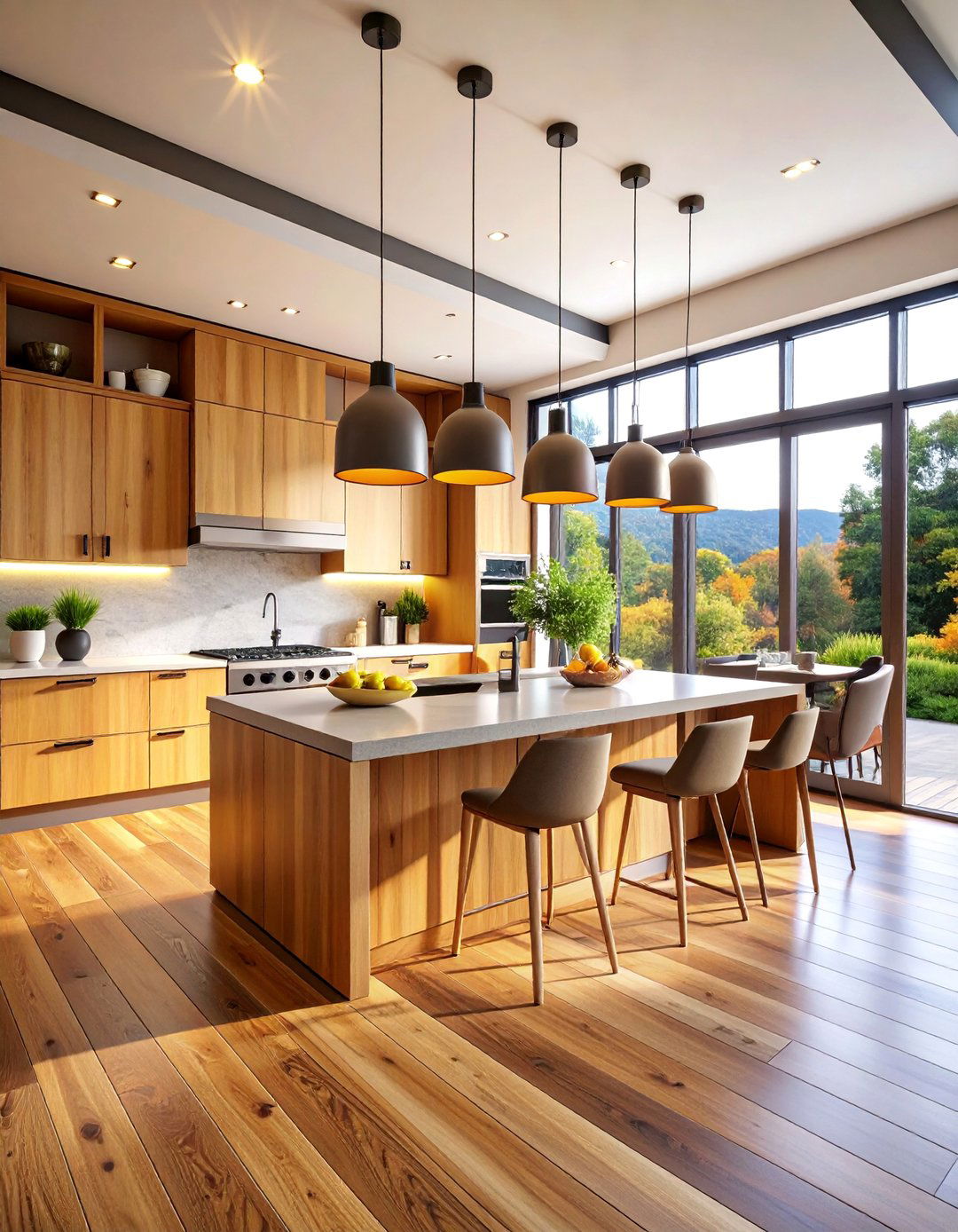 Open Concept Sloped Ceiling Kitchen and Dining - 25 Sloped Ceiling Kitchen Ideas