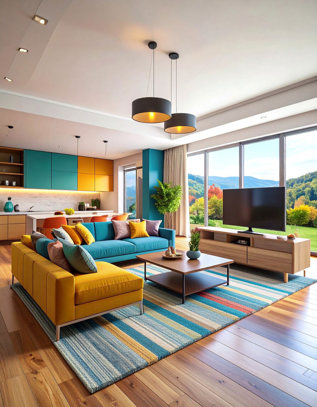 Open Concept TV Room with Multi Functional Layout - 25 Tv Room Ideas