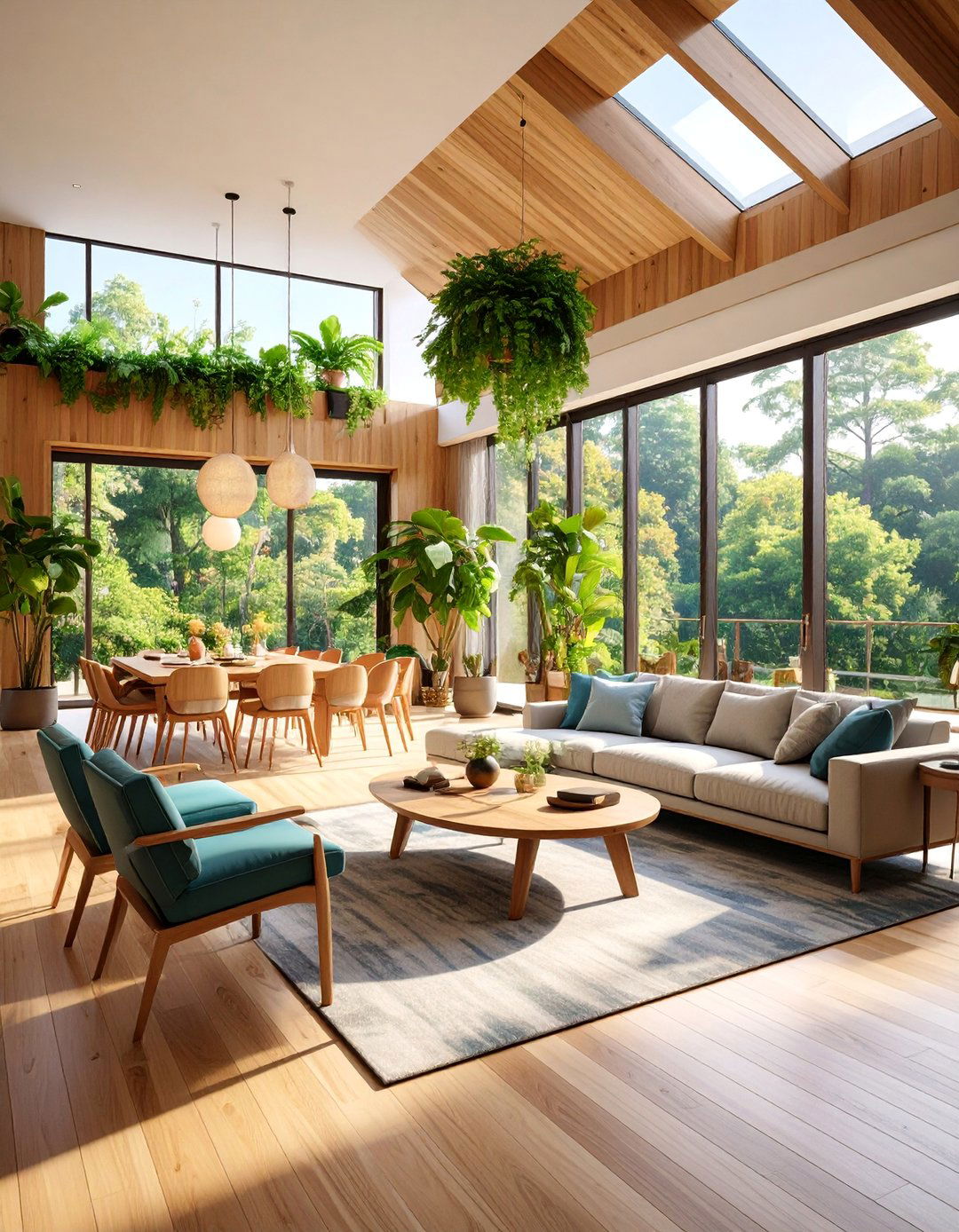 Open Floor Plan Living and Dining Integration - 25 Mid-Century Modern Living Room Ideas