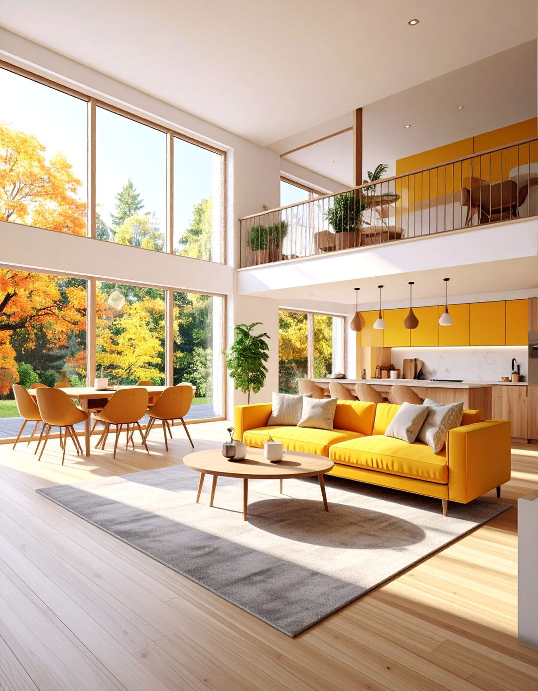 Open Floor Plan with Split Level Design Zones - 25 Open Floor Plan Ideas