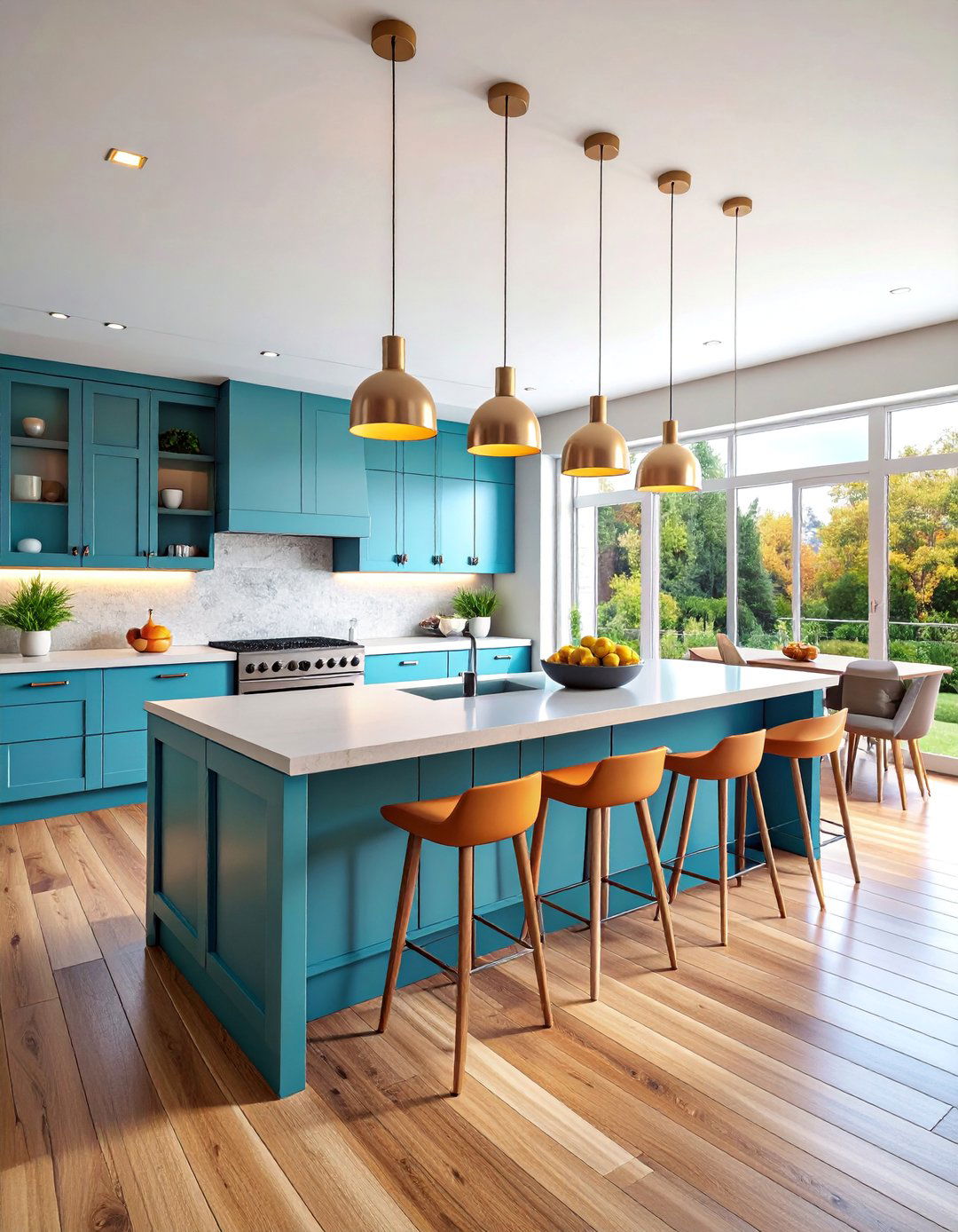 Open Kitchen with Breakfast Bar Peninsula Extension - 25 Open Kitchen Living Room Ideas