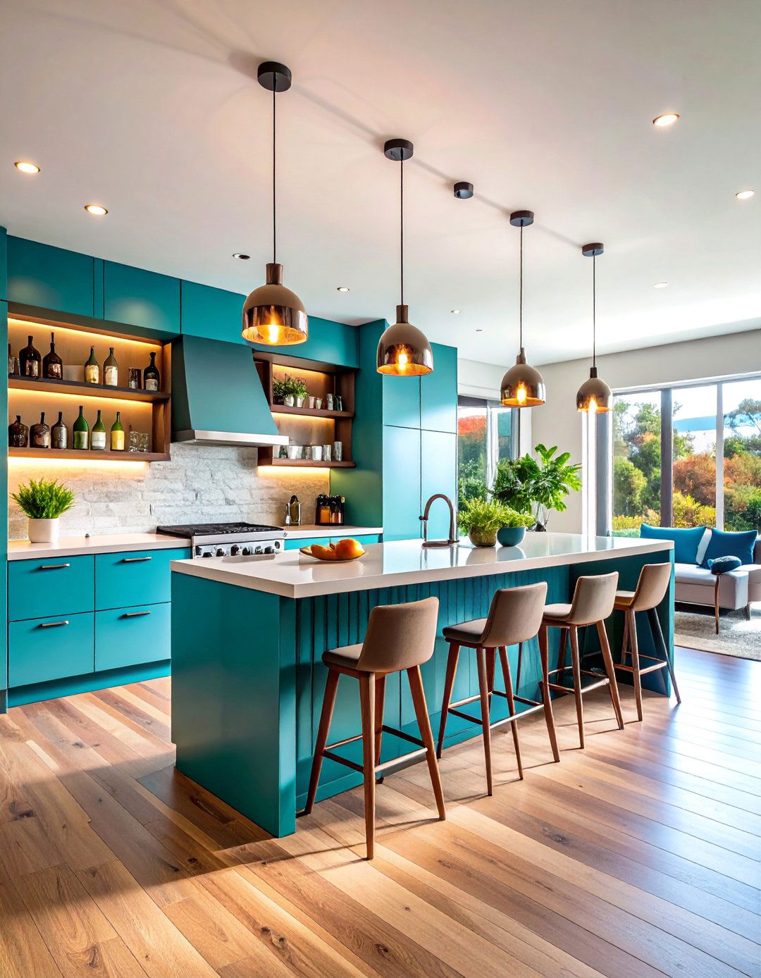 Open Kitchen with Coffee Bar and Wine Station - 25 Open Kitchen Ideas