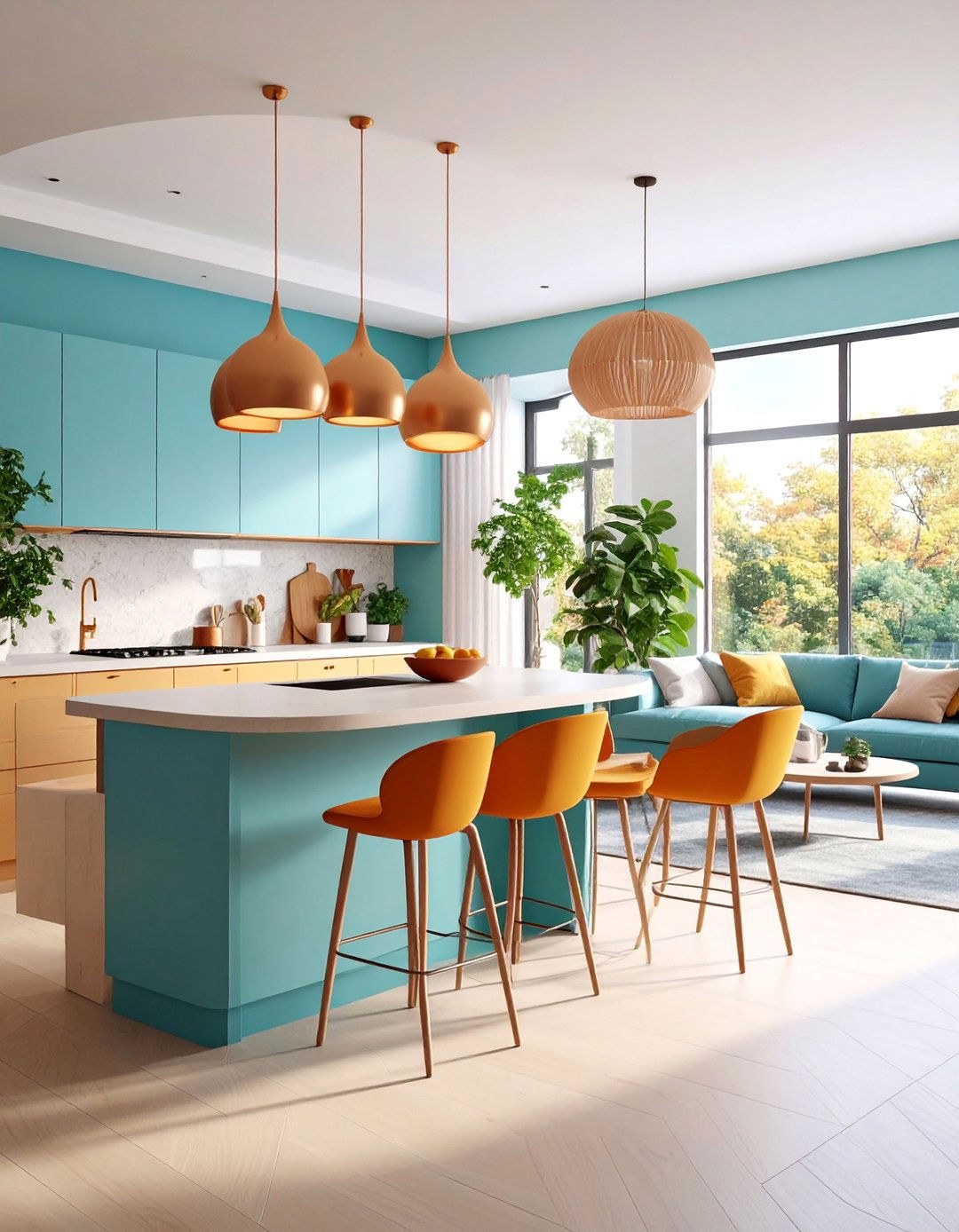 Open Kitchen with Curved Breakfast Bar and Social Seating - 25 Open Kitchen Ideas