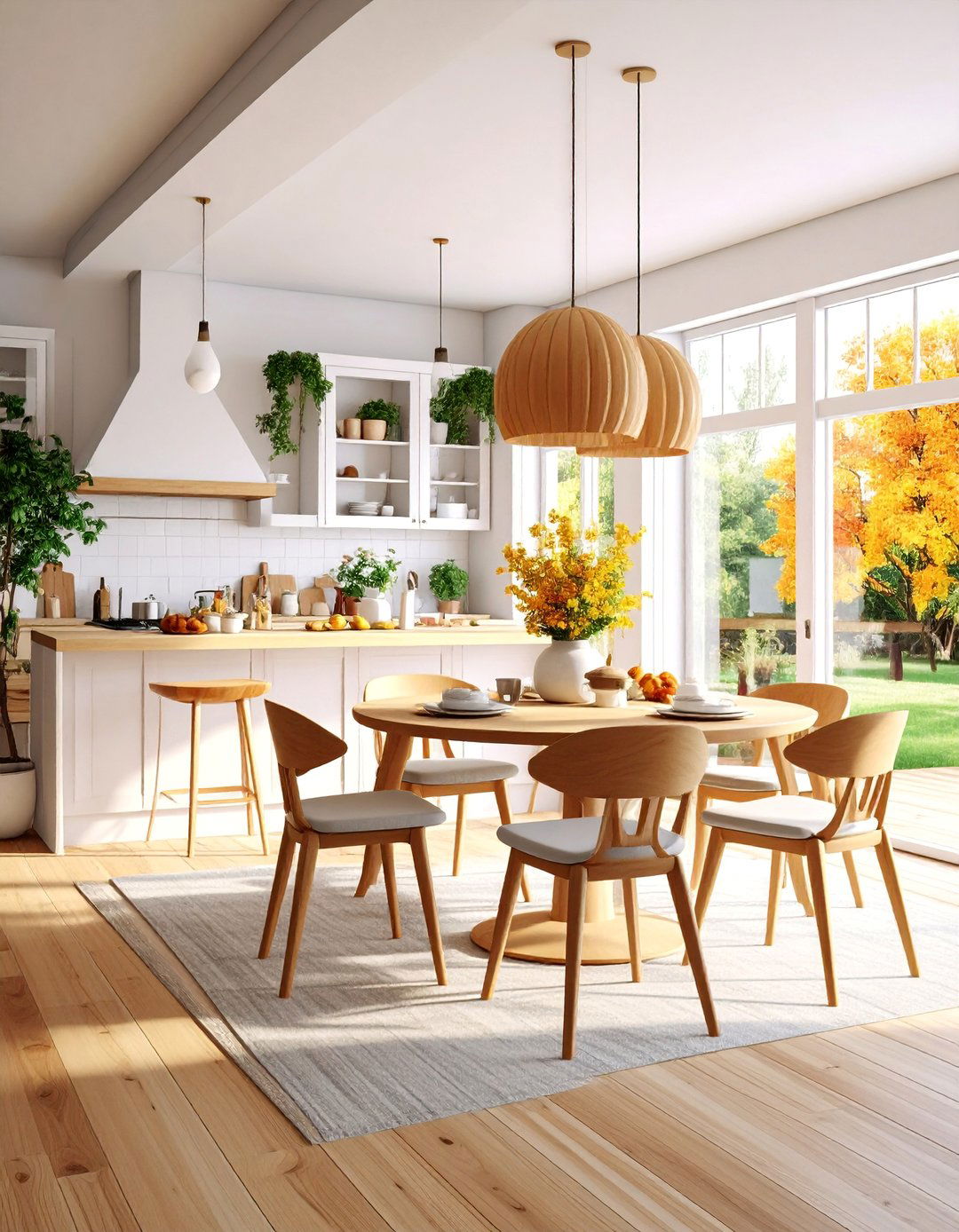 Open Plan Cottage Dining Room with Kitchen Integration - 25 cottage dining room ideas