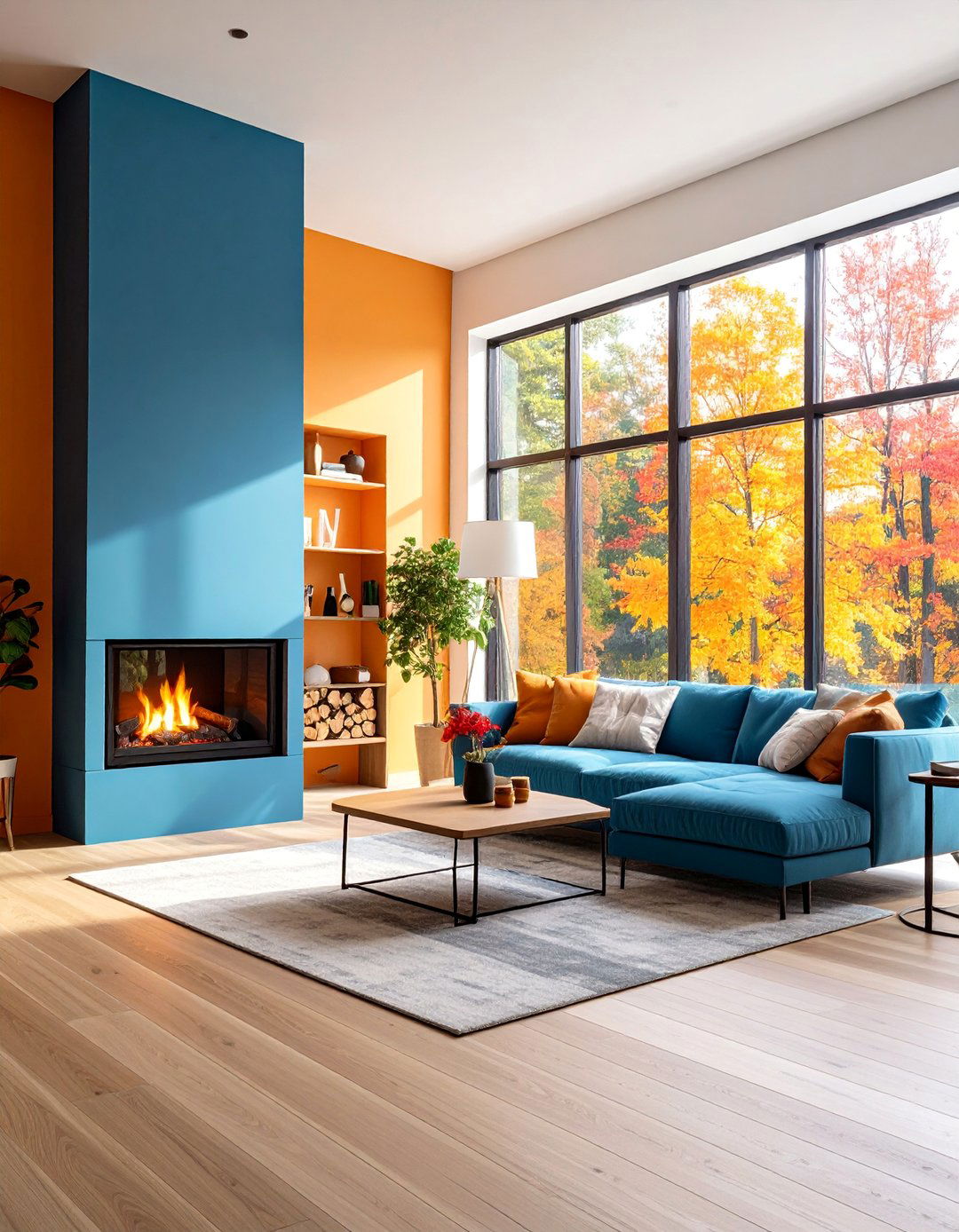 Open Plan Log Burner with Zoning Design - 25 Log Burner Ideas