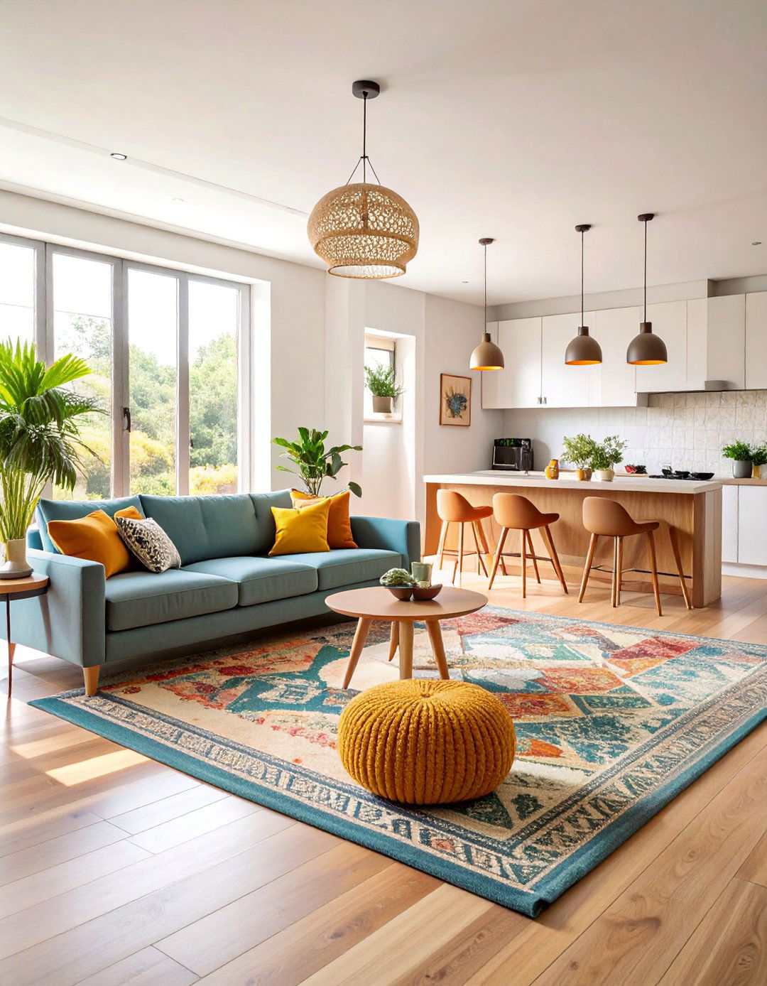 Open Plan Scandinavian Living with Kitchen Integration - 25 Scandinavian Living Room Ideas