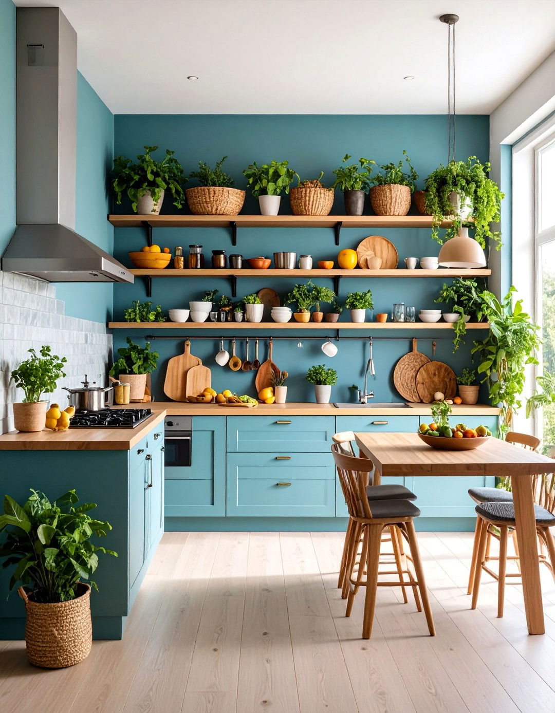 Open Shelving Display Sloped Kitchen - 25 Sloped Ceiling Kitchen Ideas