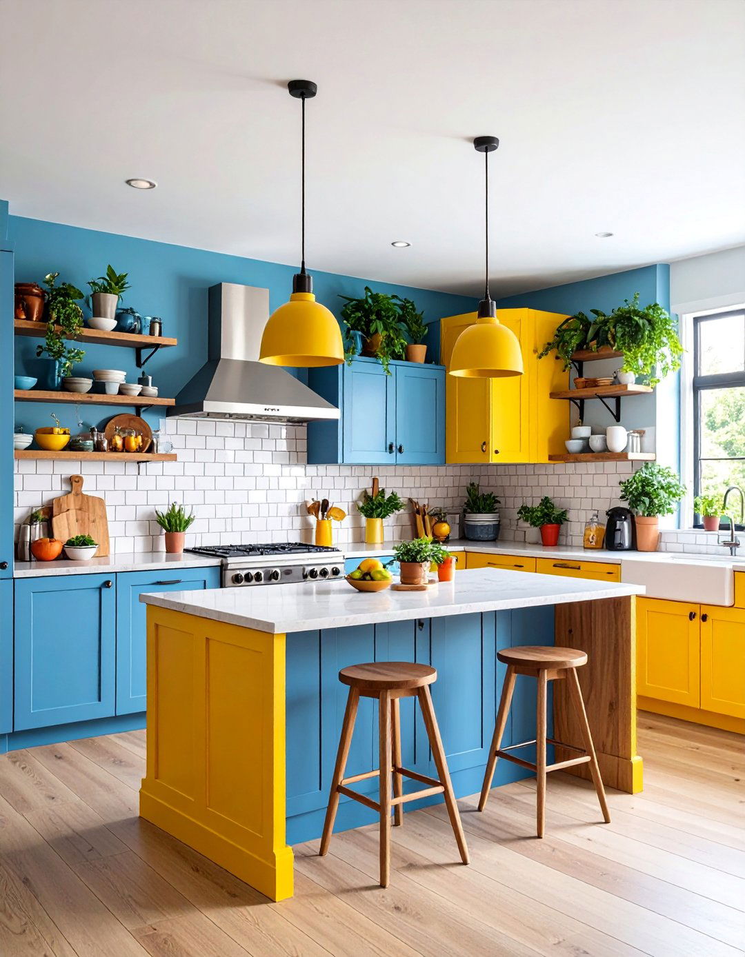 Open Shelving U Shaped Kitchen with Display Storage - 25 U Shaped Kitchen Ideas