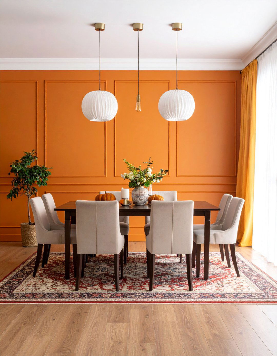 Orange Wainscoting Accent Wall - 25 Orange Accent Wall Ideas