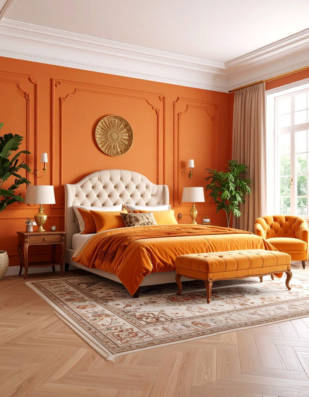 Orange and Cream Classic Traditional Style - 25 Orange Bedroom Ideas
