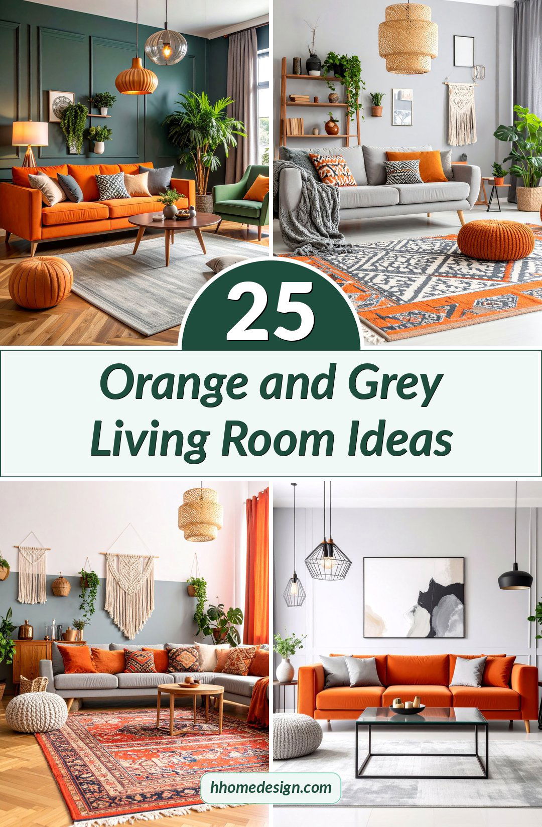 25 Orange and Grey Living Room Ideas
