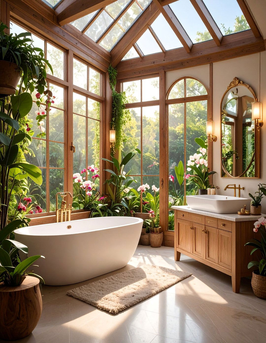 Orchid Conservatory Bathroom Collection - 25 Greenhouse Bathroom Ideas