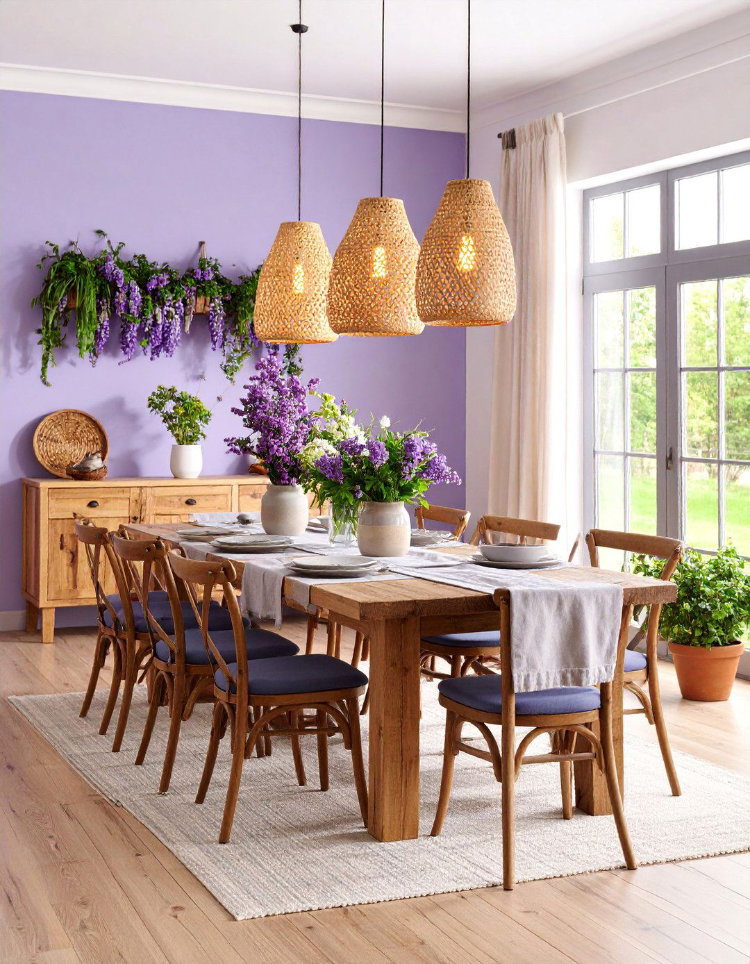 Orchid Modern Farmhouse - 25 Purple Dining Room Ideas