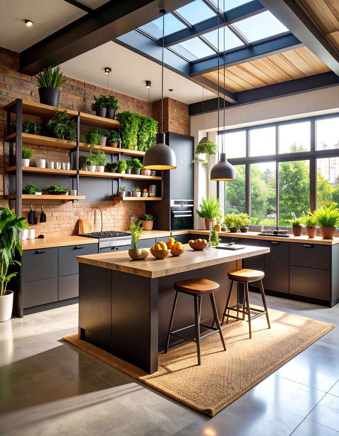 Organic Kitchen Urban Concrete and Greenery - 25 Organic Kitchen Design Ideas