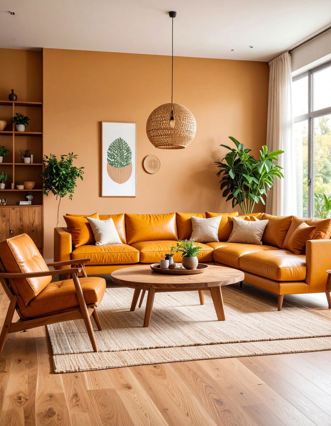 Organic Modern Neutral Living Room with Natural Materials - 25 Neutral Living Room Ideas