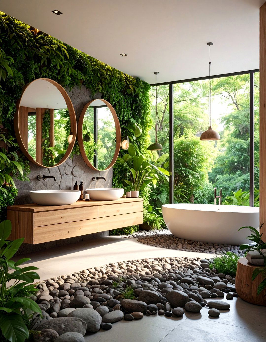 Organic Modern with Living Elements - 25 Modern Bathroom Decor Ideas
