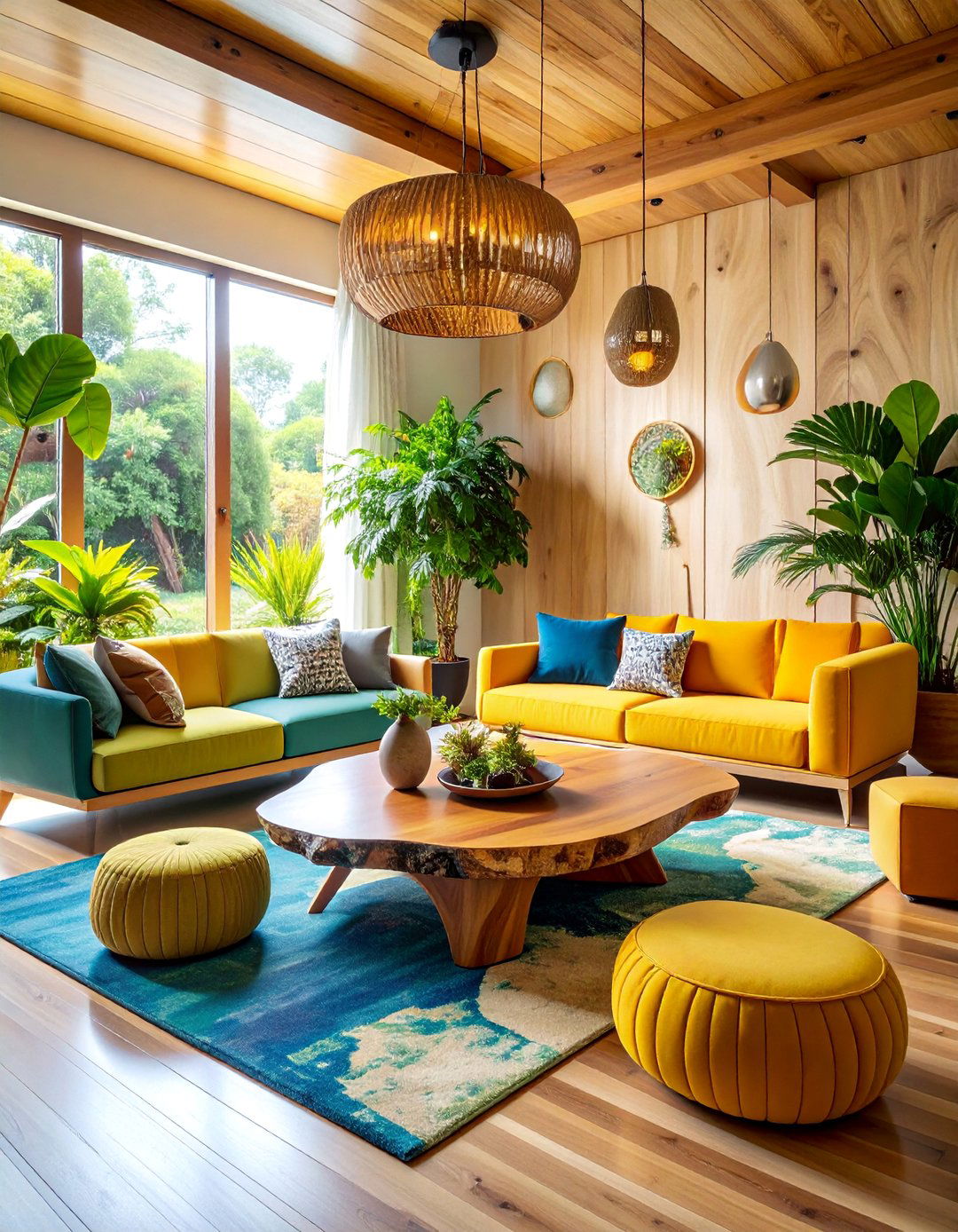 Organic Shape Coffee Table Lounge with Sculptural Elements - 25 Organic Modern Interior Design Ideas