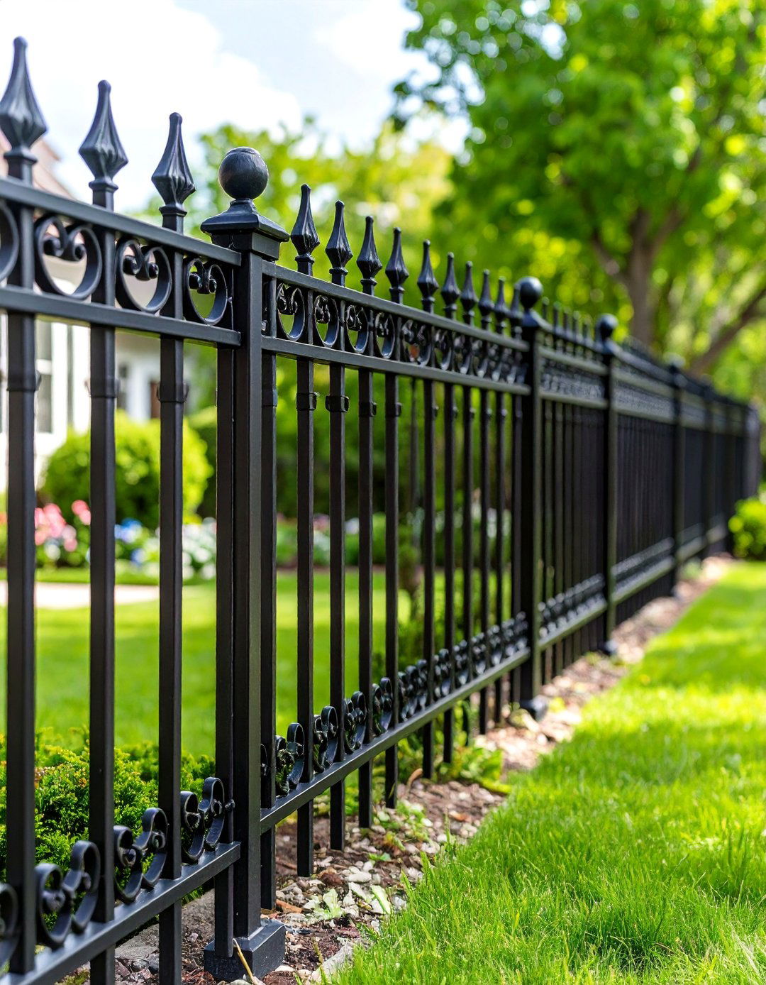 Ornamental Black Wrought Iron Fence - 25 Black Fence Ideas