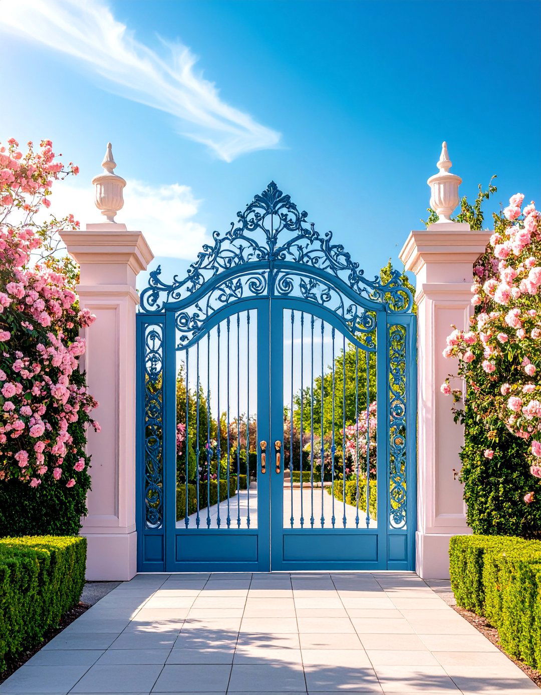 Ornate Victorian Iron Gate - 25 Front Door Gate Ideas