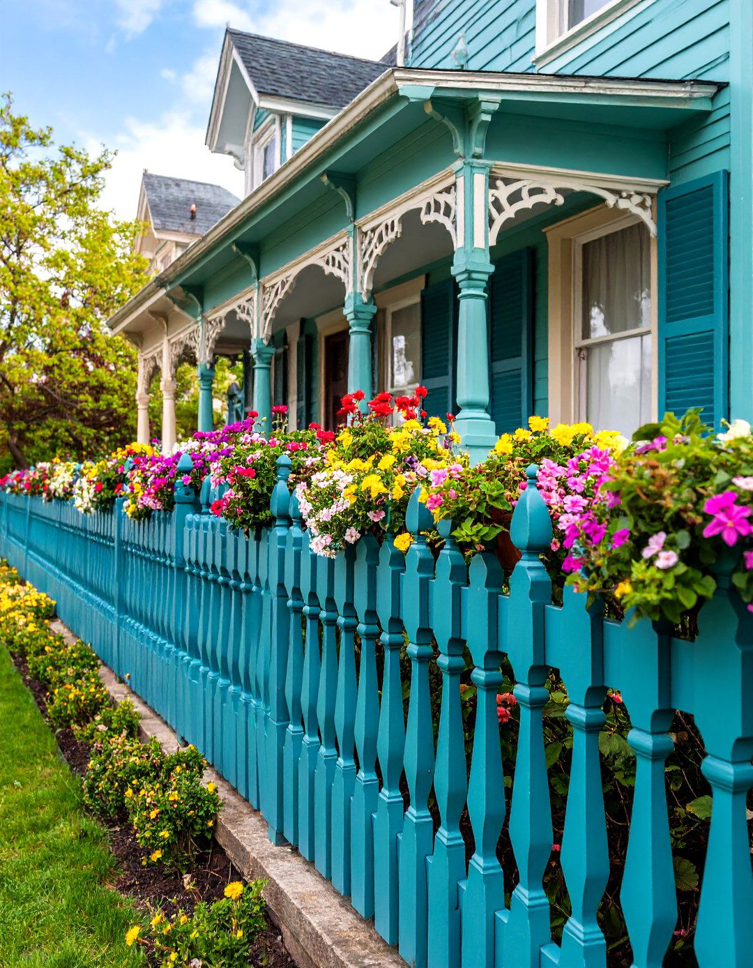Ornate Victorian Wood Fence with Carved Details - 25 Types of Fences
