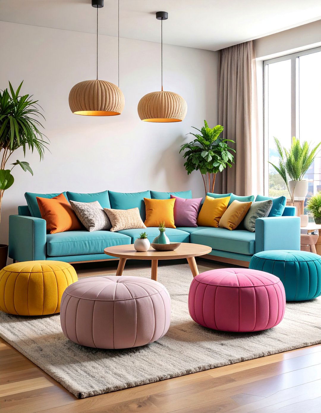 Ottoman Storage Seating with Modular Flexibility - 25 small apartment decorating ideas