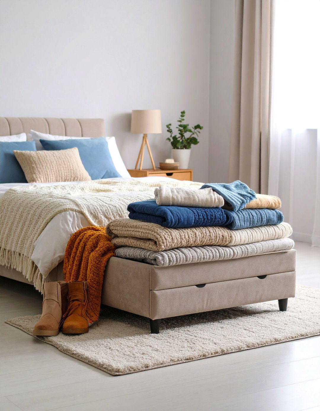 Ottoman with Hidden Storage and Seating - 25 Clothes Storage Ideas
