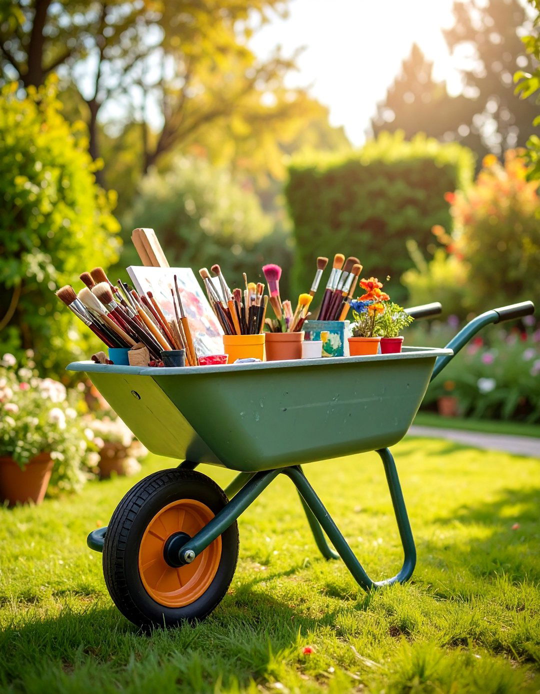 Outdoor Art Supply Station - 25 Old Wheelbarrow Ideas