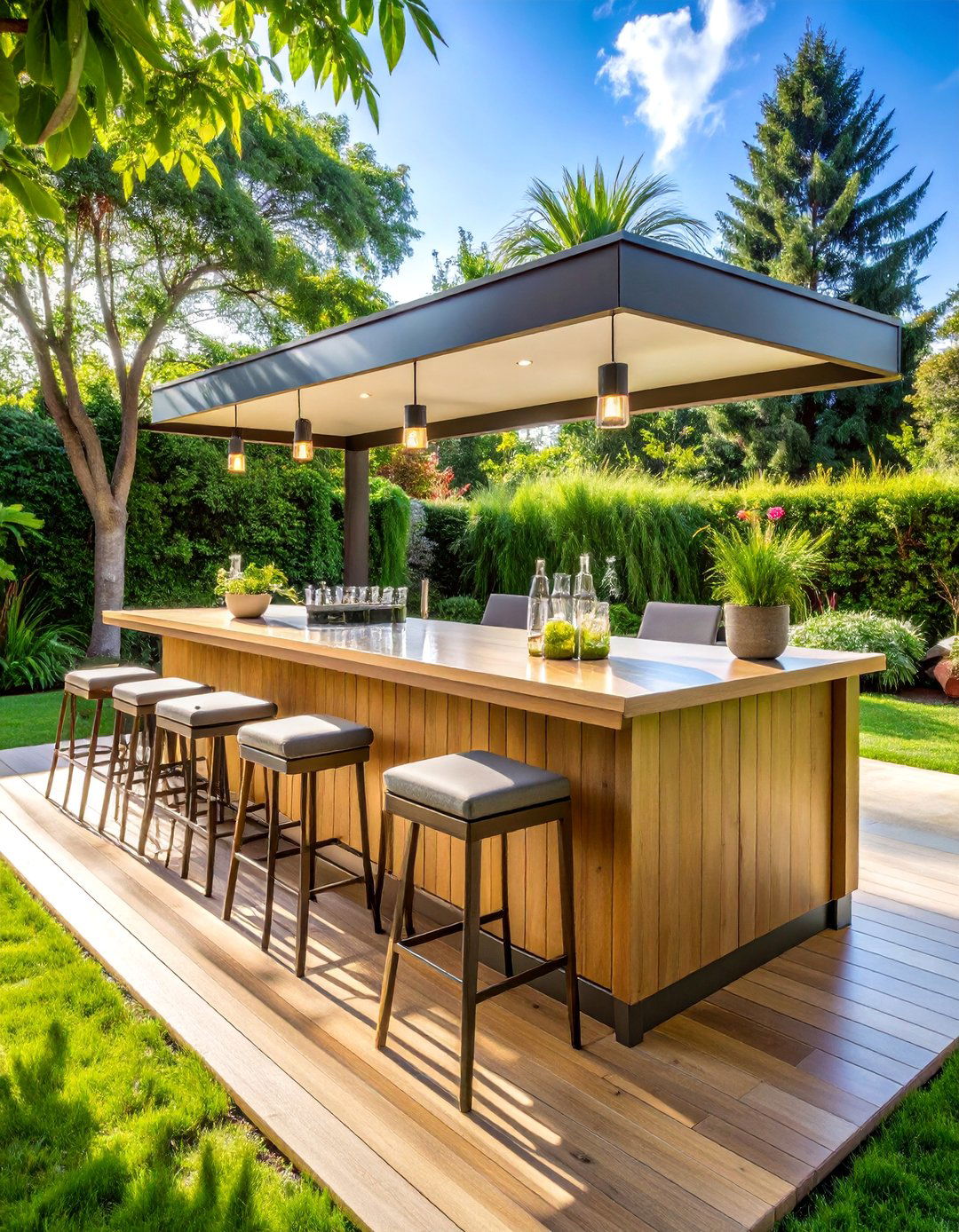 Outdoor Bar and Entertainment Station - 25 Backyard Ideas
