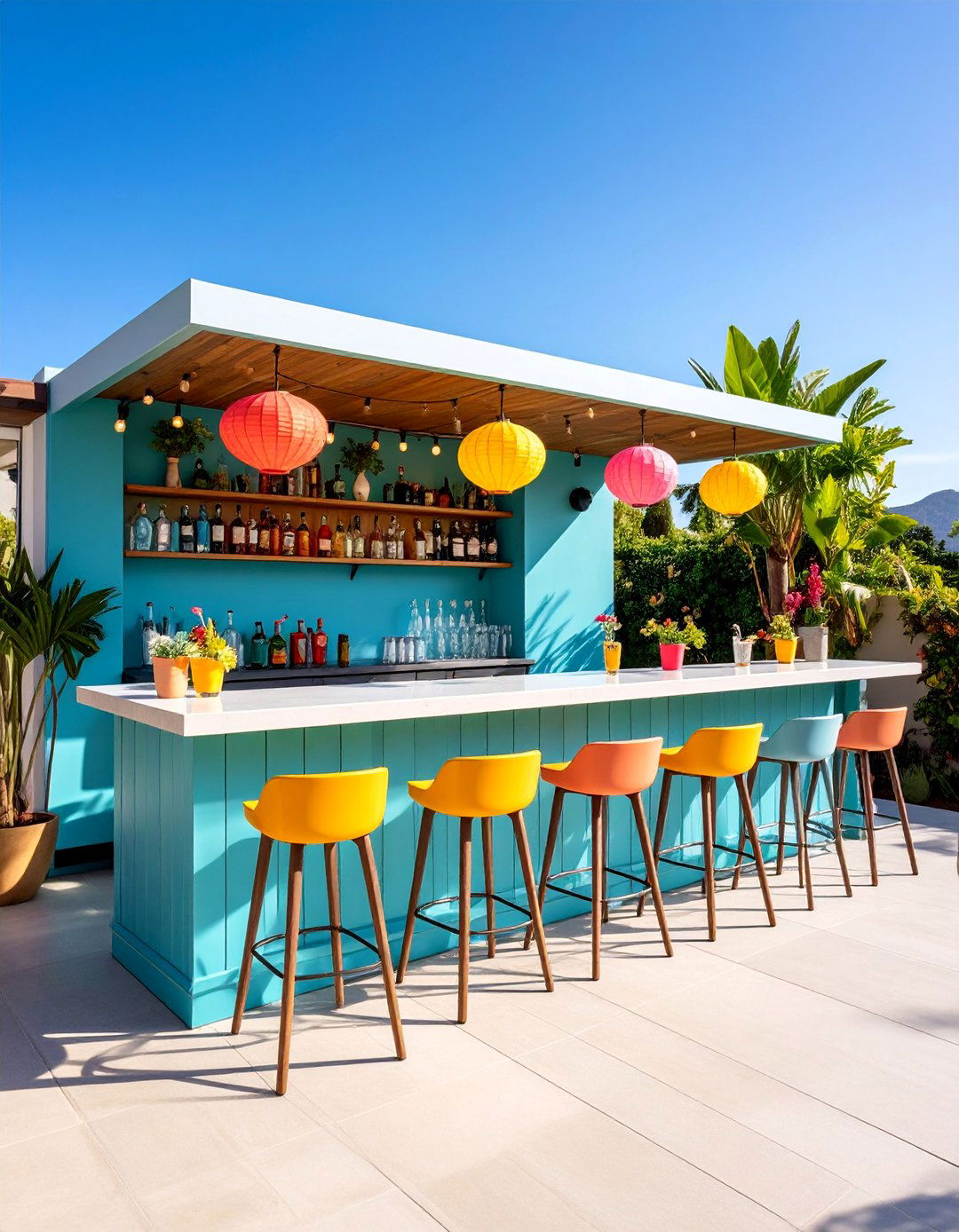 Outdoor Bar and Entertainment Zone - 25 Small Patio Ideas