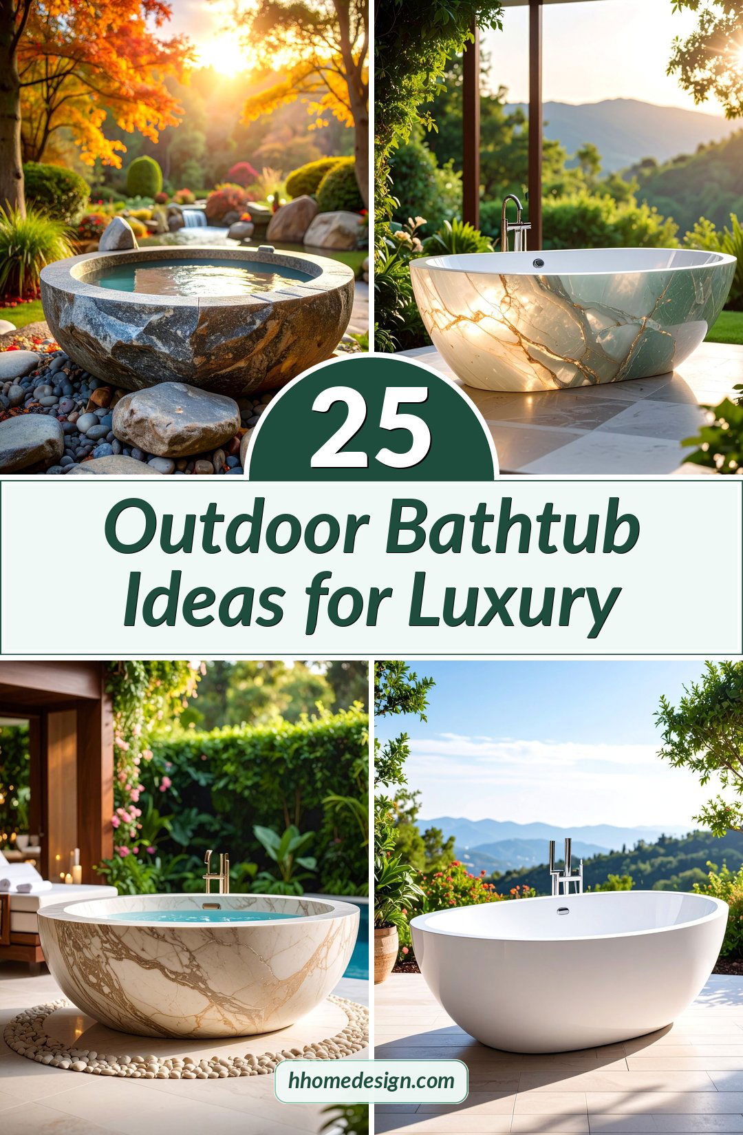 25 Outdoor Bathtub Ideas for Luxury