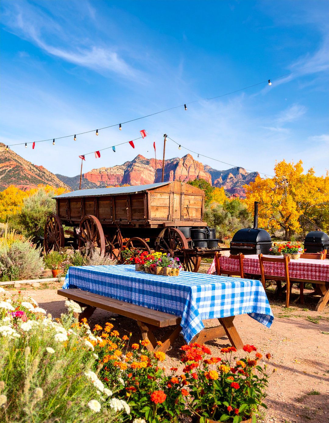 Outdoor Chuck Wagon Style Dining - 25 Western Wedding Ideas