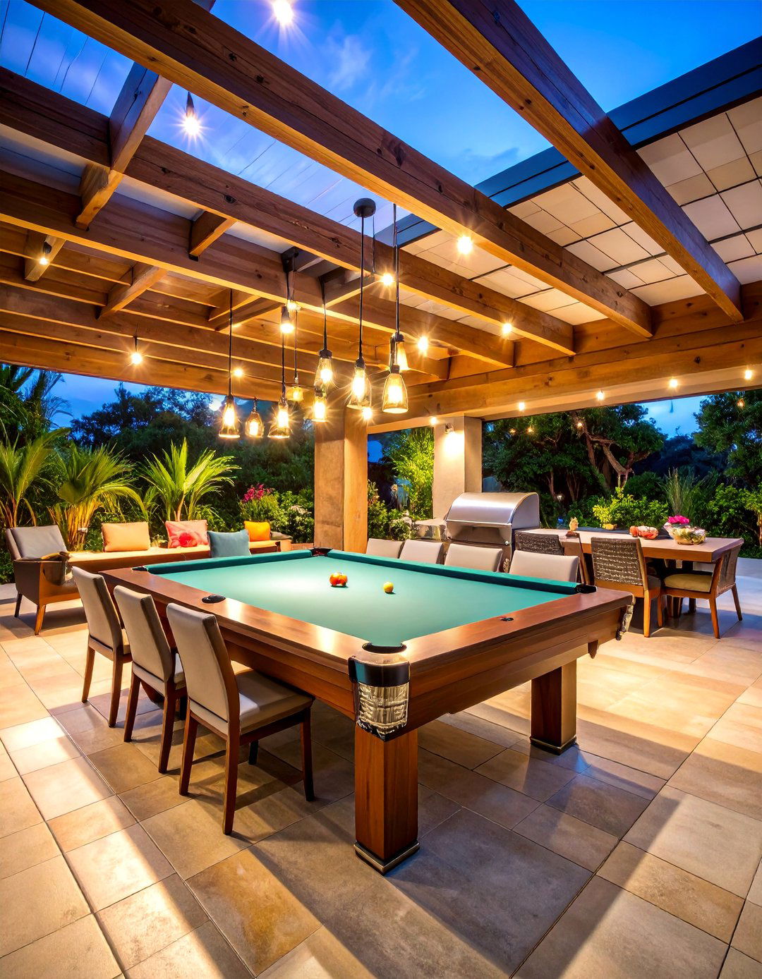 Outdoor Covered Patio Pool Table Room - 25 Pool Table Room Ideas