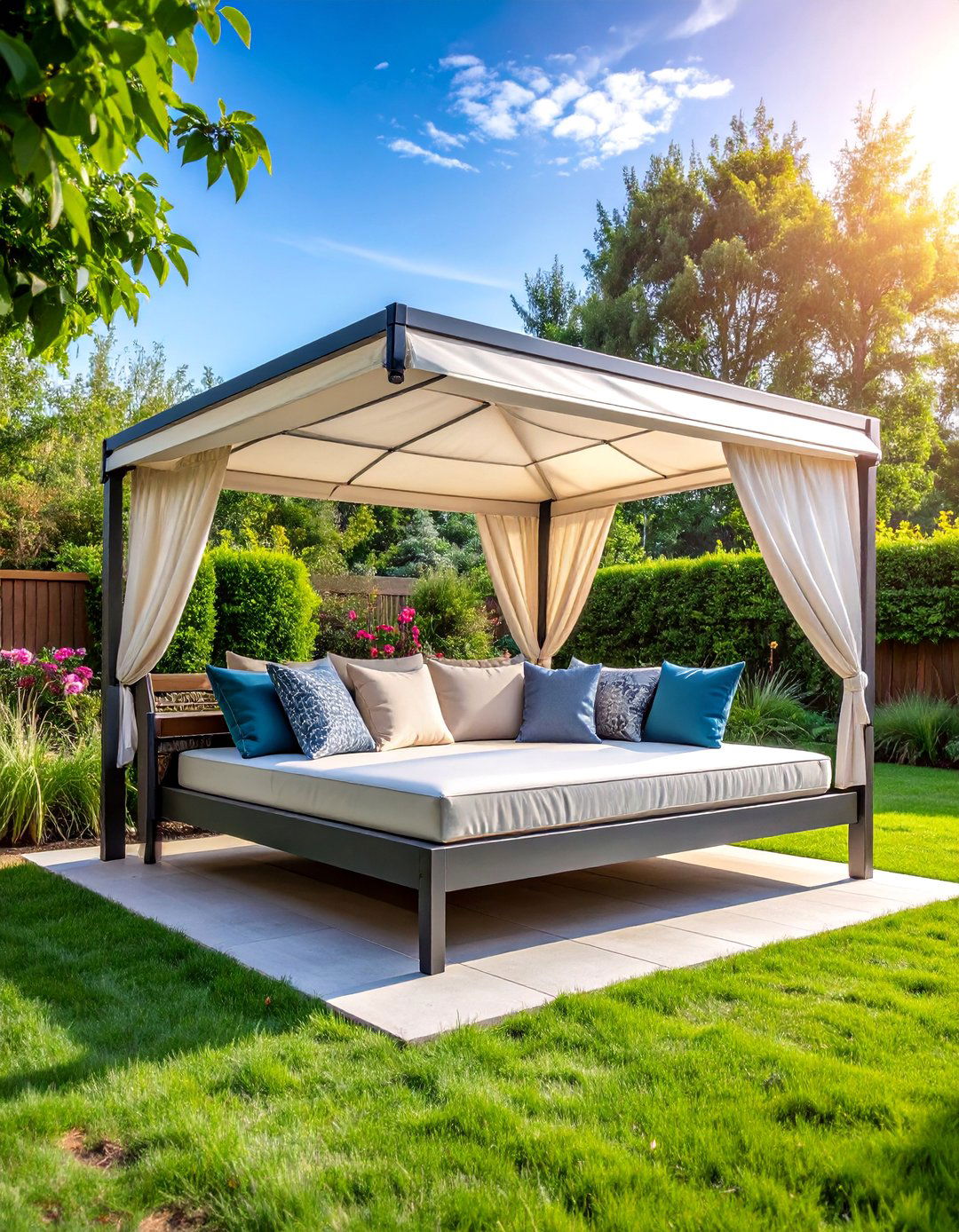 Outdoor Daybed with Canopy Protection - 25 Outdoor Seating Ideas