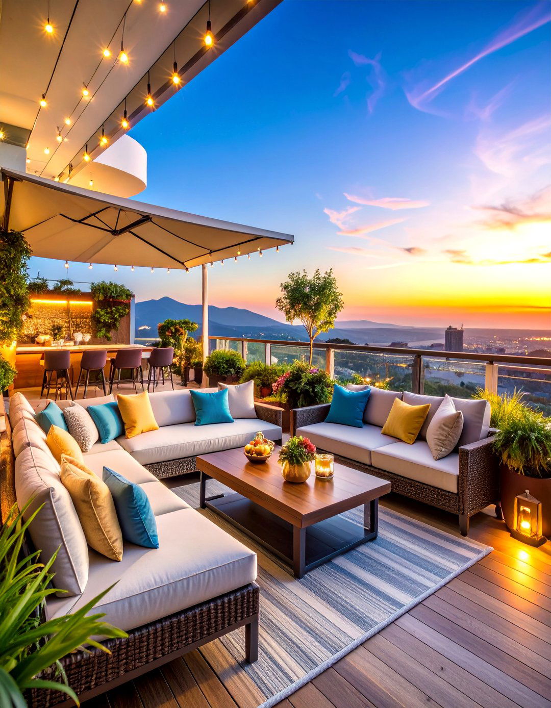 Outdoor Entertainment Lounge - 25 Penthouse Balcony Ideas