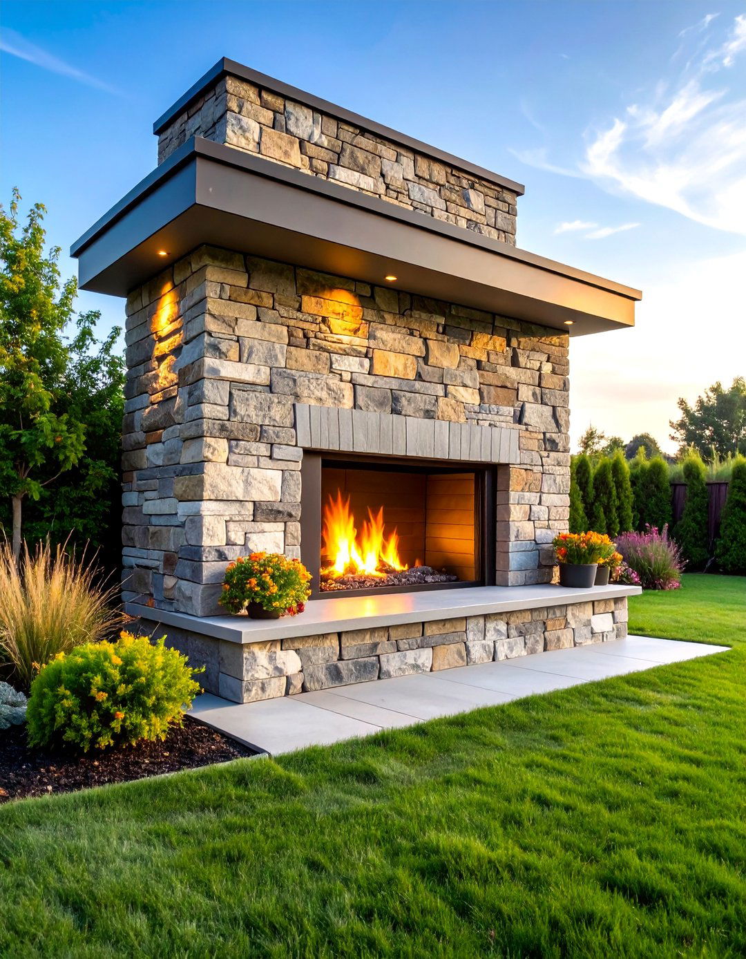 Outdoor Floor to Ceiling Stone Fireplace Wall - 25 Floor to Ceiling Fireplace Ideas