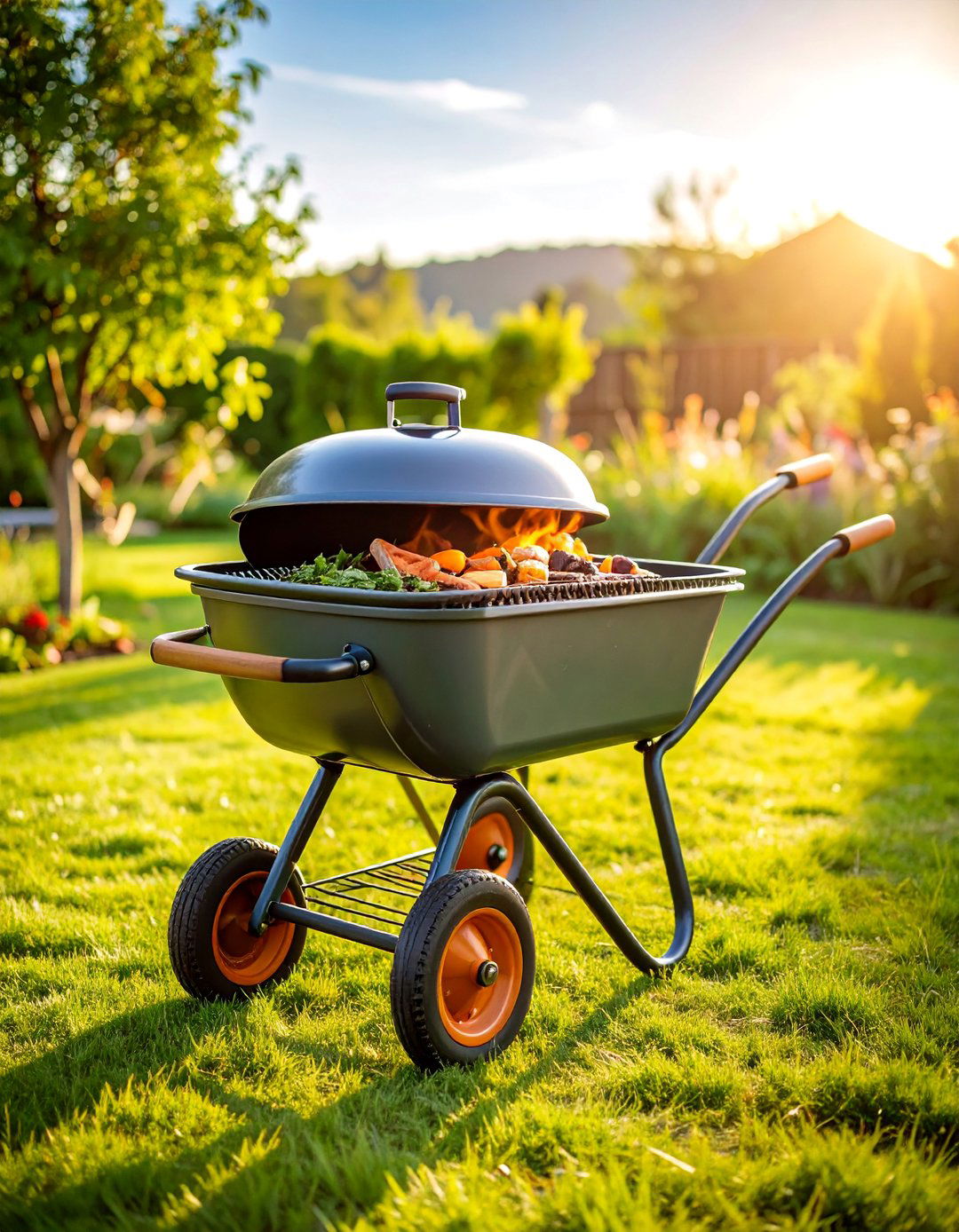 Outdoor Grill and Cooking Station - 25 Old Wheelbarrow Ideas