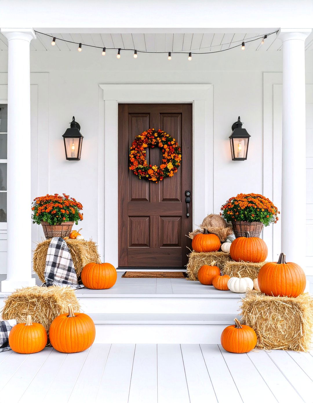 Outdoor Harvest Porch Celebration - 25 Thanksgiving Decoration Ideas
