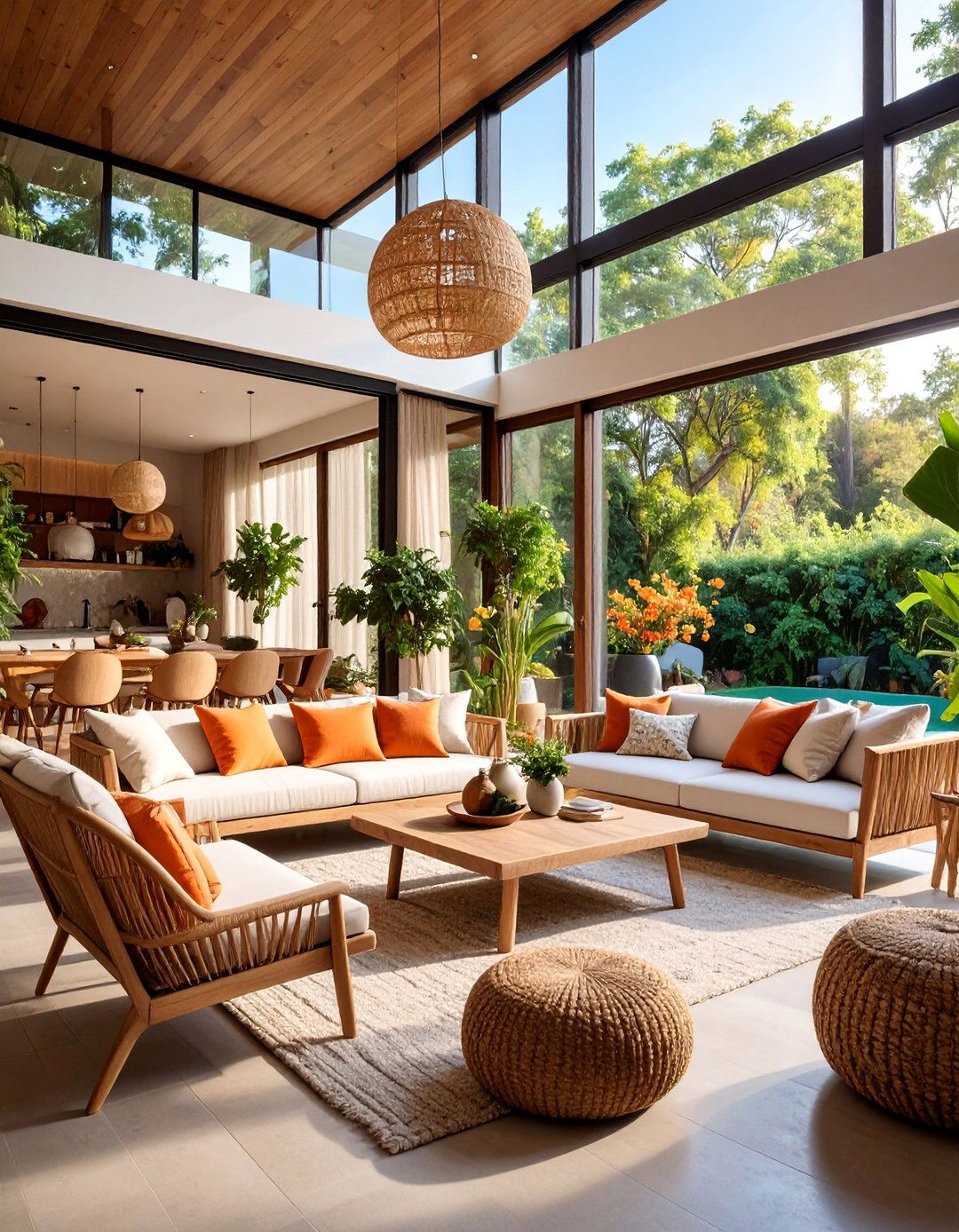 Outdoor Indoor Living Room with Seamless Connection - 25 Living Room Design Ideas