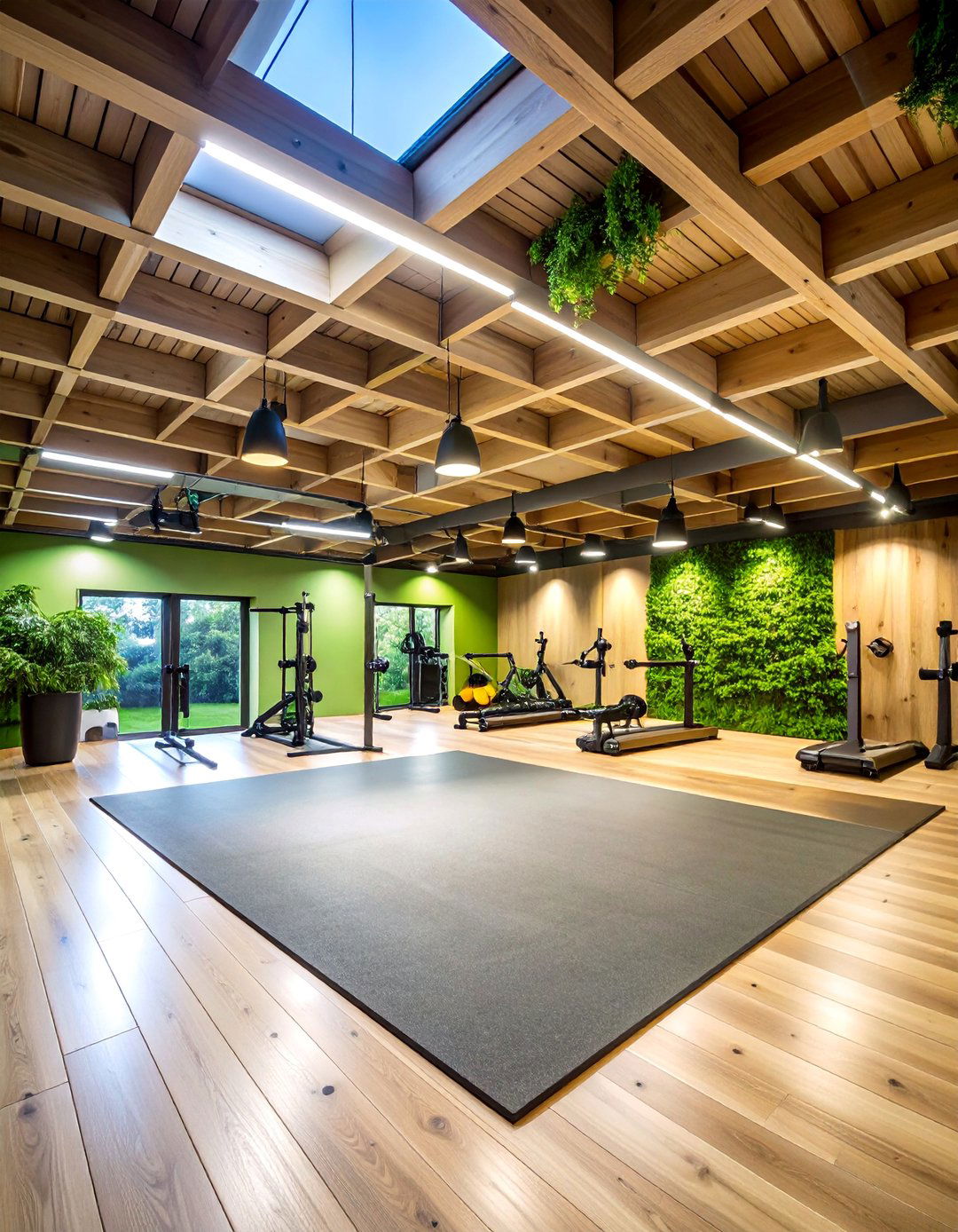 Outdoor Inspired Basement Gym - 25 Basement Gym Ideas