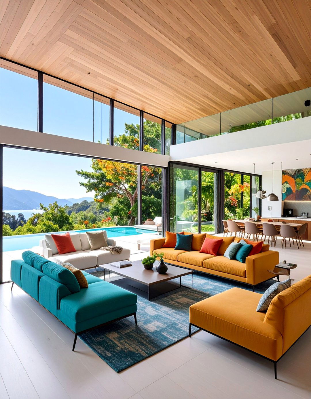 Outdoor Integration with Retractable Glass Walls - 25 Open Concept Vaulted Ceiling Living Room Ideas