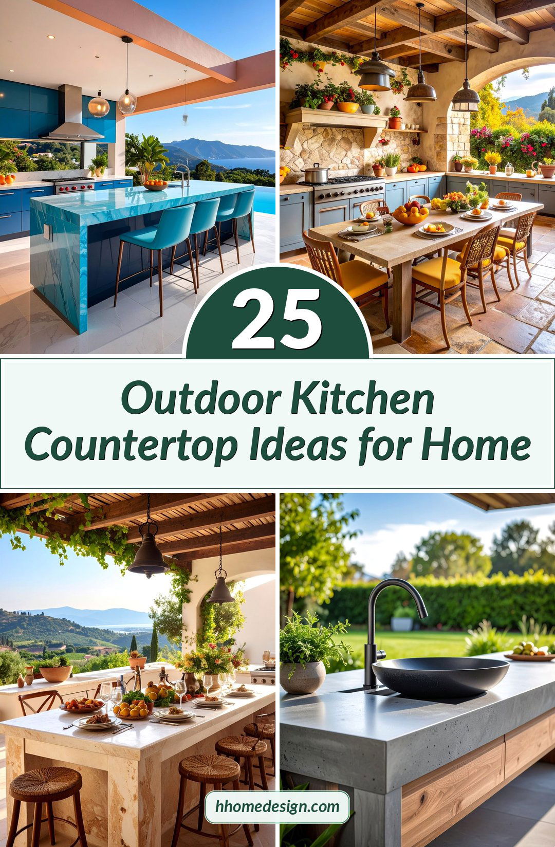 25 Outdoor Kitchen Countertop Ideas for Home