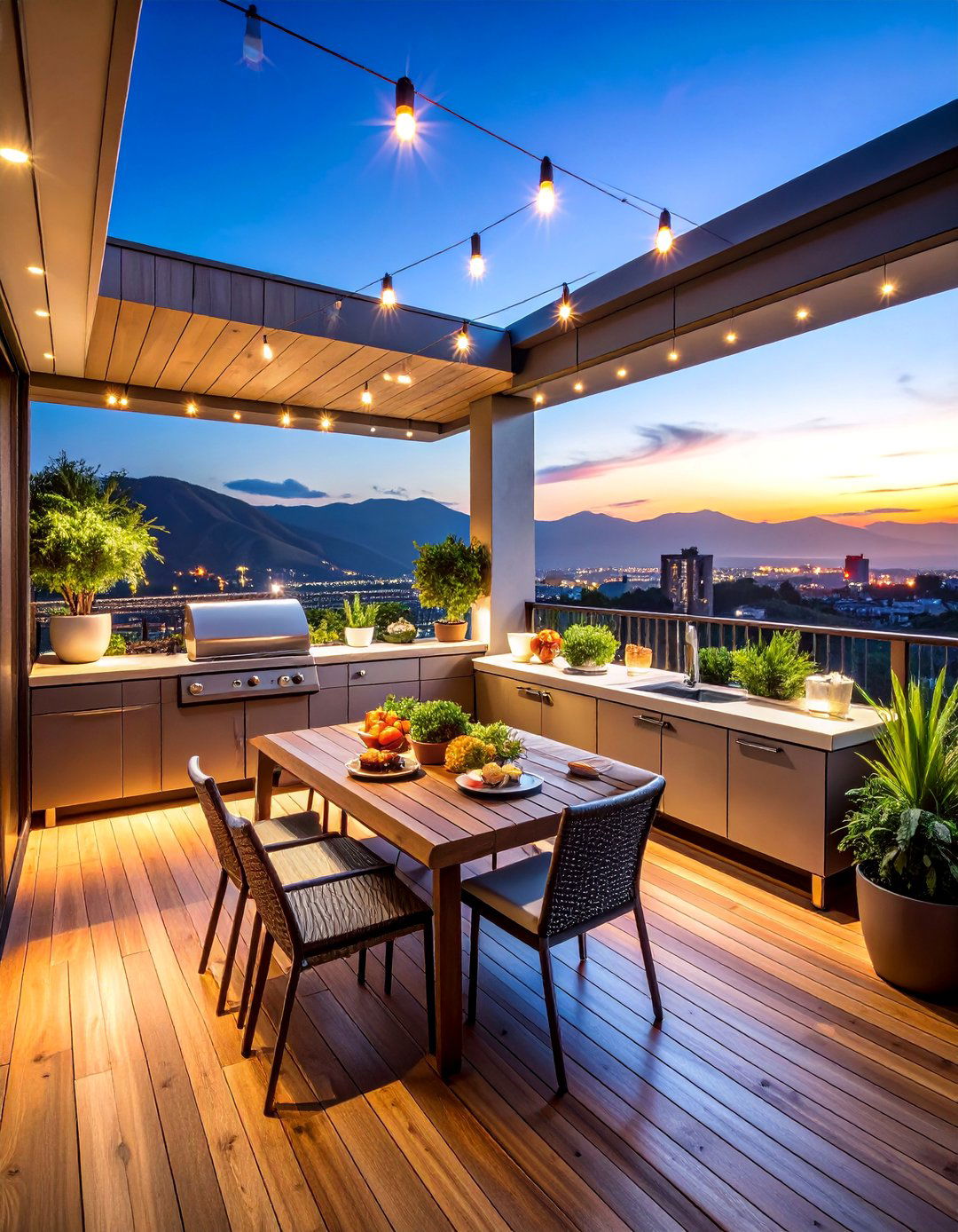 Outdoor Kitchen Culinary Studio - 25 Penthouse Balcony Ideas