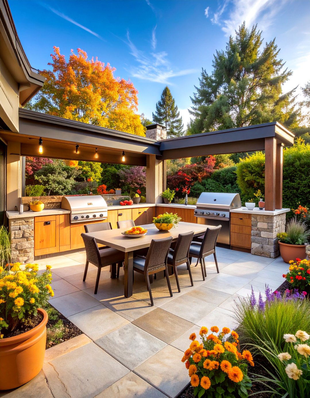 Outdoor Kitchen Integration Hub - 25 Sunken Patio Ideas
