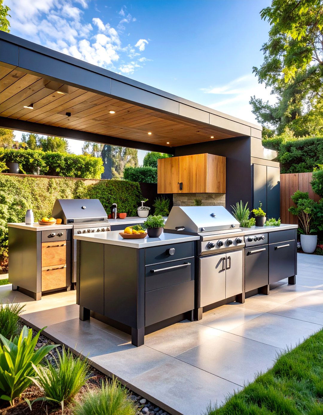 Outdoor Kitchen Island with Built in Refrigeration and Ice Maker - 25 Outdoor Kitchen Island Ideas