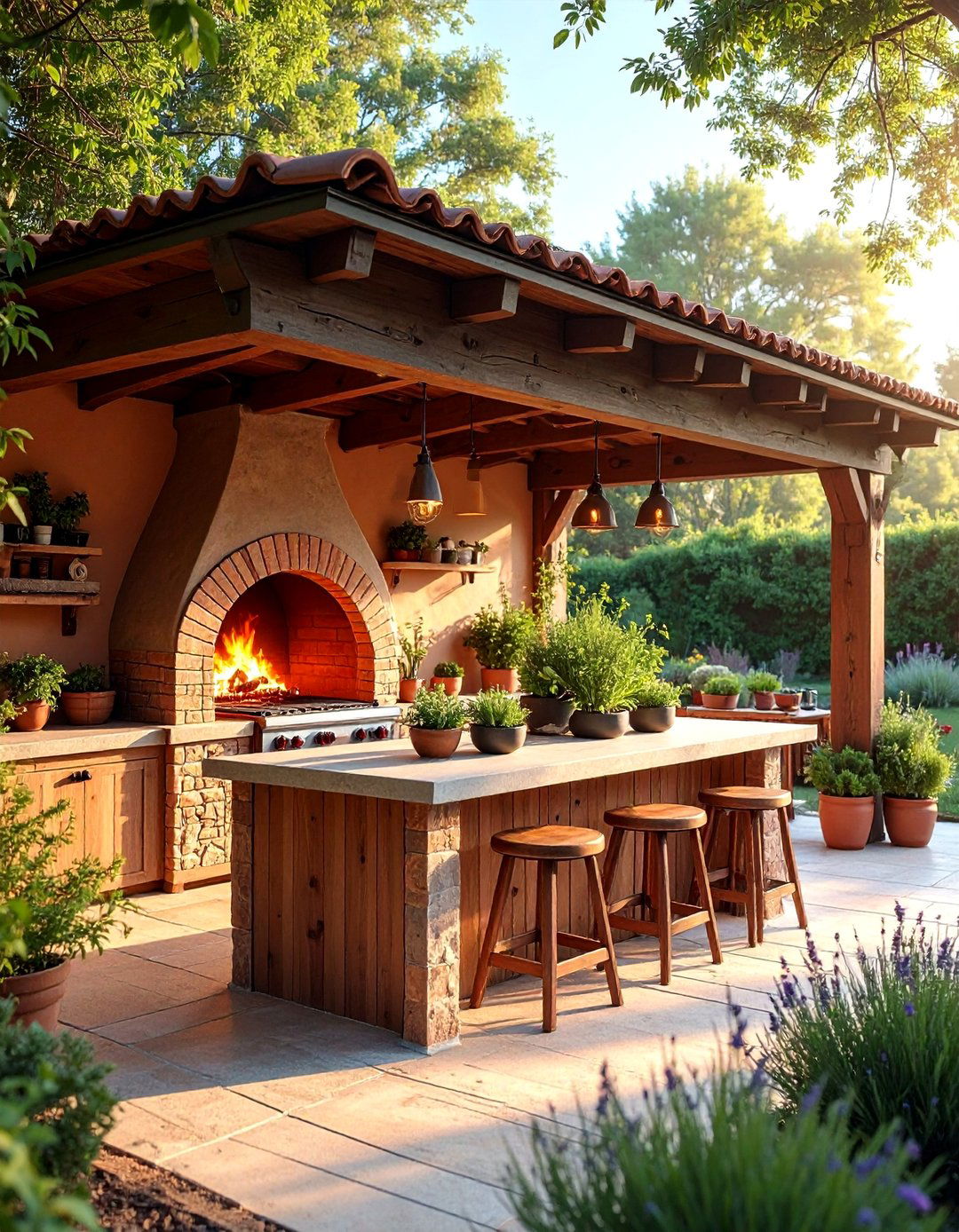 Outdoor Kitchen Pavilion with Pizza Oven - 25 Outdoor Pavilion Ideas
