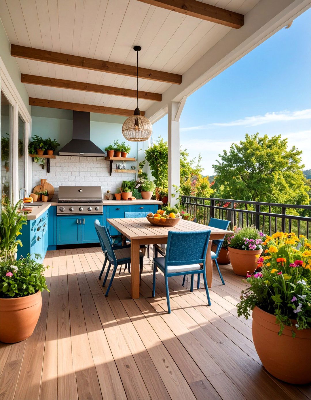 Outdoor Kitchen and Dining Pavilion - 25 Second Story Balcony Ideas