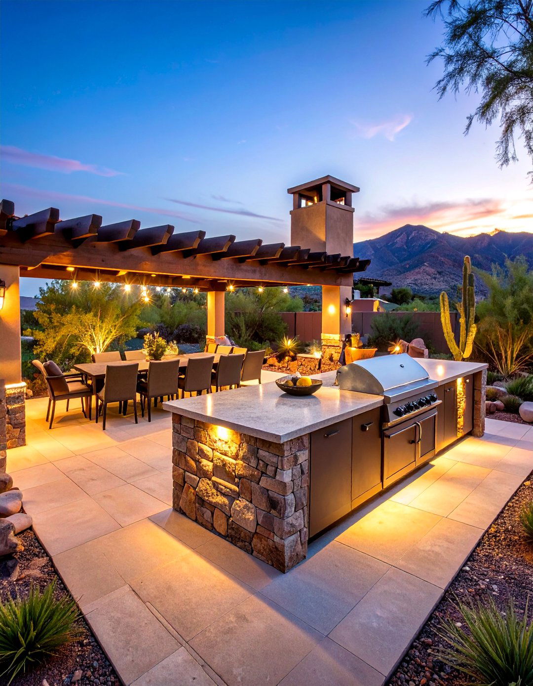 Outdoor Kitchen and Entertainment Hub - 25 Arizona Backyard Ideas