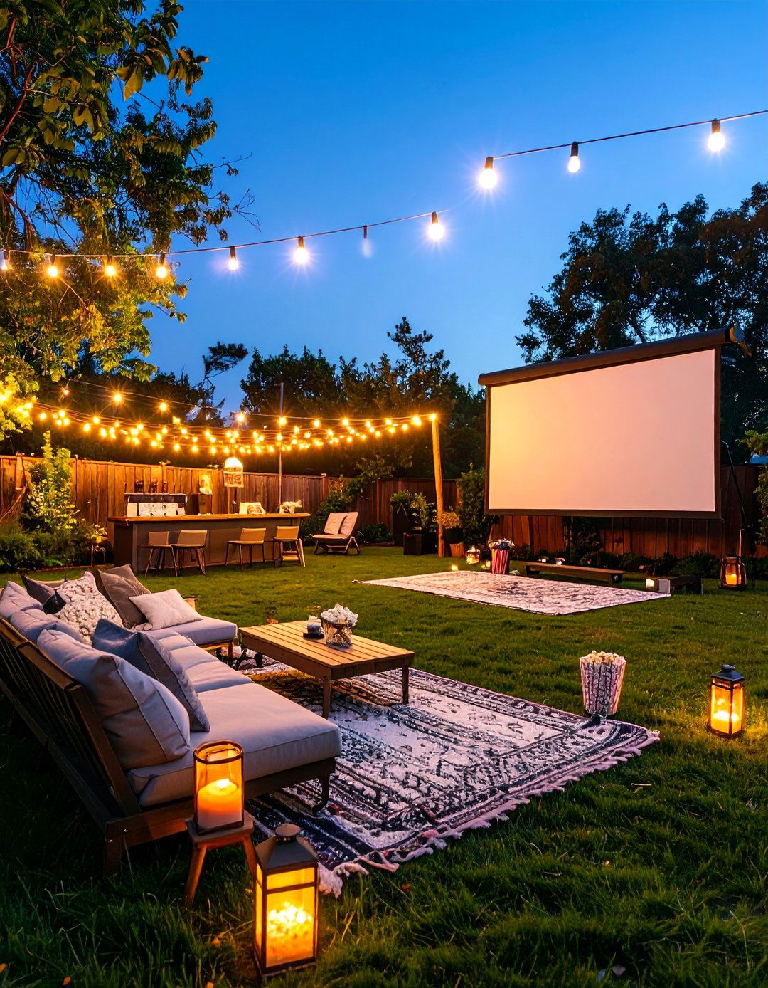 Outdoor Movie Night Under Stars - 25 Backyard Birthday Party Ideas